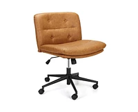 gaomon Armless Criss Cross Chair with Wheels, 360° Height Adjustable Swivel Office Chair, Swivel Chair