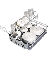 Slickblue Dish Drying Rack with 360° Swivel Drain Board and Drain Spout Versatile Kitchen Drying Solution