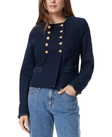 Sam Edelman Women's Fiona Double-Breasted Denim Blazer