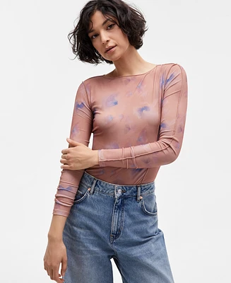 Hugo Printed Mesh Blouse