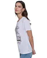 Karl Lagerfeld Paris Petite Graphic Short-Sleeve T-Shirt