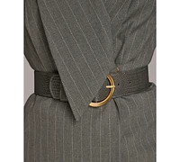 Donna Karan New York Women's Belted Pinstripe Jacket