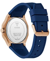 Guess Men's Analog Blue Silicone Watch, 42mm