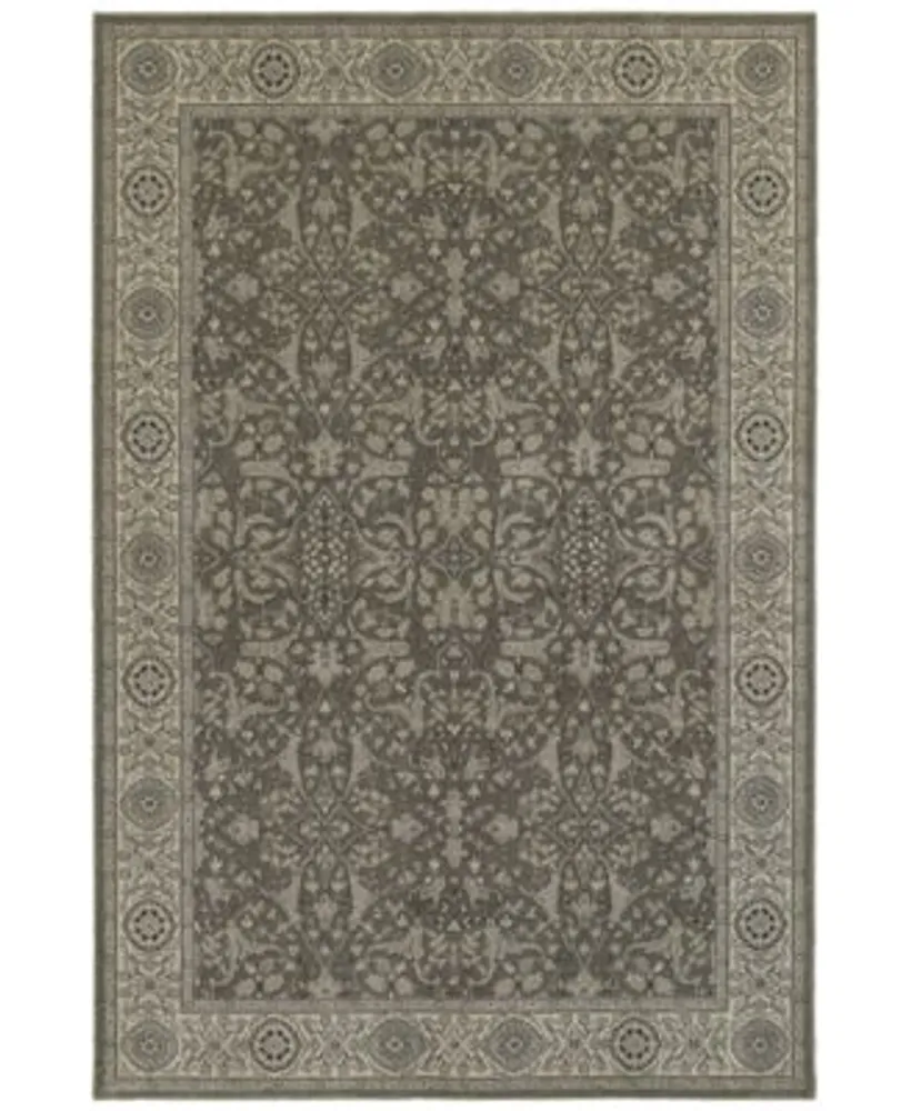 Jhb Design Tidewater Floral Sarouk Grey Ivory Area Rugs