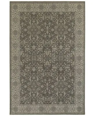 Jhb Design Tidewater Floral Sarouk Grey Ivory Area Rugs