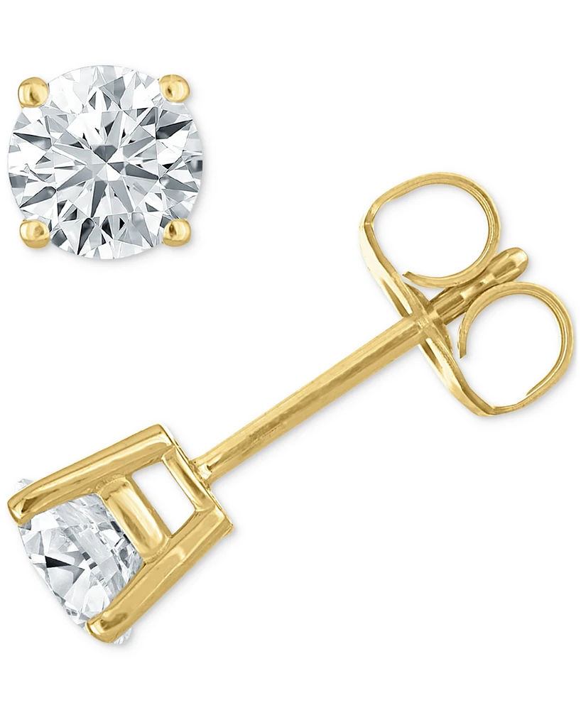 Diamond Four Prong Stud Earrings (3/8 ct. tw) 14k White Gold or