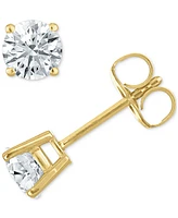 Diamond Four Prong Stud Earrings (3/8 ct. tw) 14k White Gold or