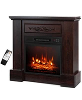 Sugift 1400W Tv Stand Electric Fireplace Mantel with Remote Control-Natural