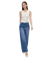 Bayeas Women's Jess High Rise Relaxed Straight Jeans