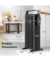 Sugift 1500W Electric Space Heater Oil Filled Radiator Heater with Foldable Rack