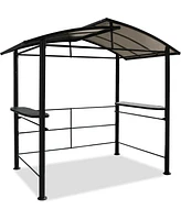 Slickblue 8' x 5' Bbq Patio Canopy Gazebo Durable Outdoor Shelter for Grilling and Entertaining