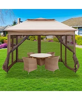 Slickblue Pop-Up Canopy Tent with Mesh Sidewalls Height Adjustable Outdoor Gazebo with Carry Bag