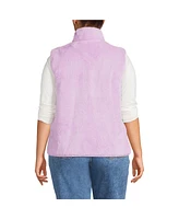 Lands' End Plus Cozy High Pile Fleece Vest