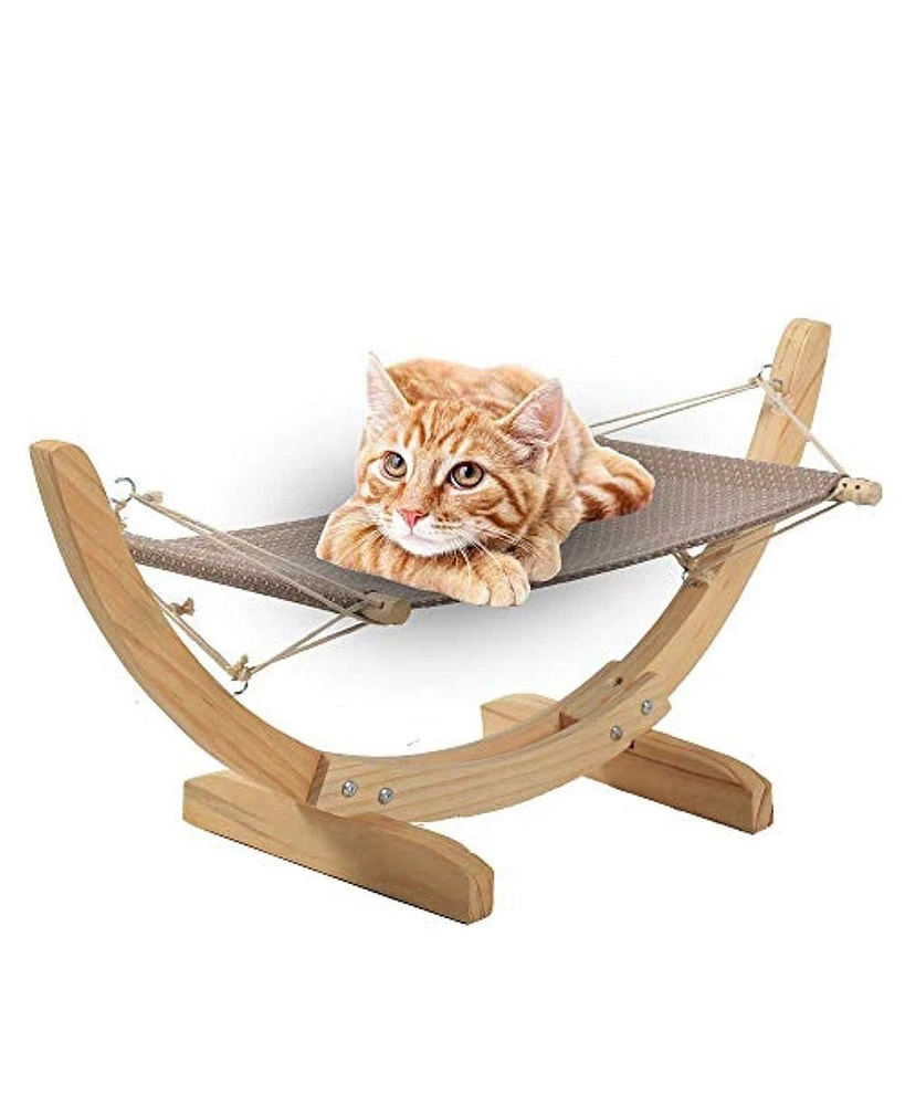 Wooden Cat Hammock Bed – Comfortable Hanging Lounger for Cats and Small Dogs