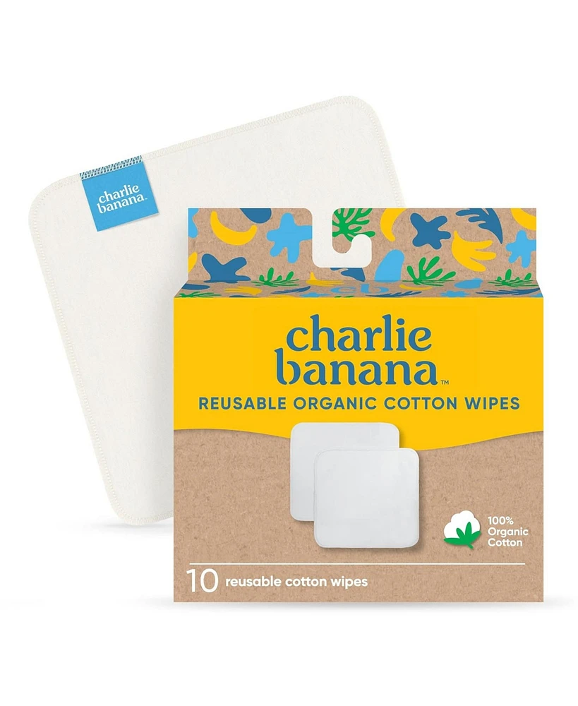 Charlie Banana 10 Organic Cotton Wipes