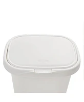 Rubbermaid 13.25 Gallon Rectangular Spring-Top Lid Wastebasket Trash Can, White