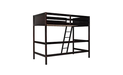 Slickblue Solid Wood Twin Loft Bed with Ladder - Space-Saving Elevated Frame for Kids' or Teens' Bedroom