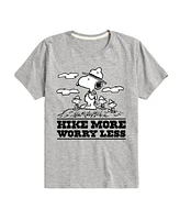 Hybrid Big Boys Peanuts Snoopy Hike More Worry Less Graphic Tee