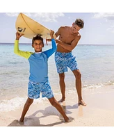 Snapper Rock Big Boys Citron Splash Colorblock Ls Rash Top