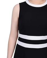 Ny Collection Petite Elbow Sleeve Colorblocked 2 Piece Dress Set