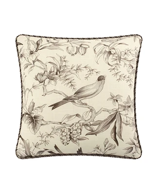 Rose Tree Bird Paradise Decorative Pillow, 18" x 18"