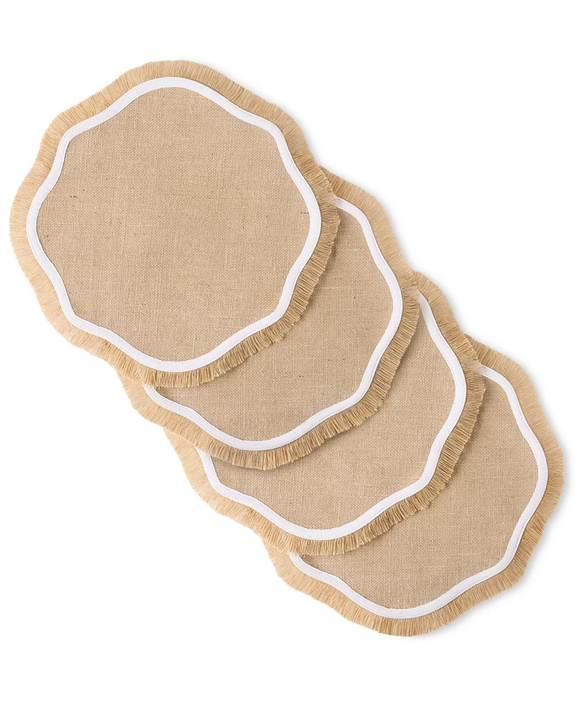 Fiesta Textured Jute Scallop Border Placemat, Set of 4