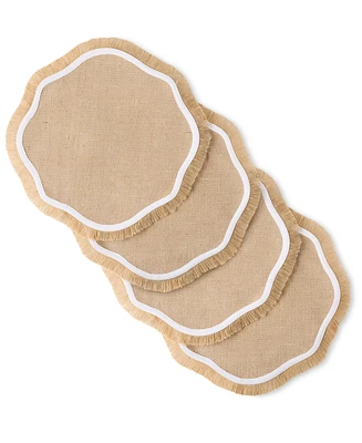 Fiesta Textured Jute Scallop Border Placemat, Set of 4