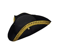 Dress Up America Black Colonial Tricorn Costume Hat - Kids