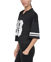 Dkny Sport Women's Varsity Mesh Cropped T-Shirt