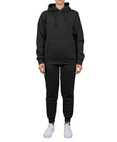 Galaxy By Harvic Women's Blaze Beat Loose Fit Fleece Lined Pullover Hoodie and Jogger 2-Piece Set