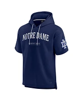 Fanatics Men's Navy Notre Dame Fighting Irish Ready Short Sleeve Pullover Hoodie