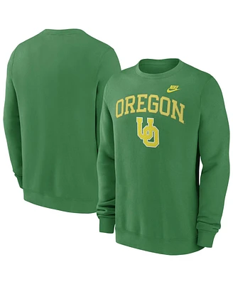 Nike Men's Green Oregon Ducks Legacy Classic Tackle Twill Embroidered Arch Over Logo Pullover Sweatshirt