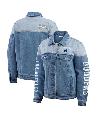 Wear by Erin Andrews Women's Los Angeles Dodgers Full-Button Denim Jacket