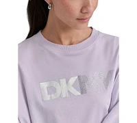 Dkny Sport Women's Rhinestone-Logo Tee