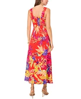 Msk Women's Printed Square-Neck Sleeveless Maxi Dress