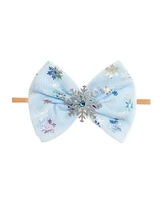 Sweet Wink Baby Girl's Snow Princess Iridescent Tulle Bow Baby Headband