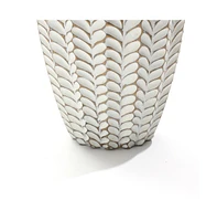 LuxenHome Modern Geometric Pattern Polyresin -Inch Tall Trumpet Vase