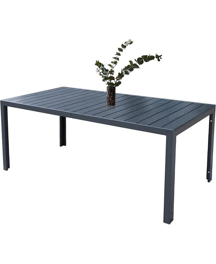 Slickblue 71" Aluminum Outdoor Dining Table - Heavy Duty Table for 8 People