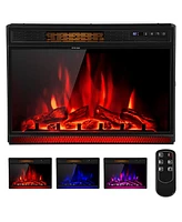 Sugift 28 Inch Electric Freestanding and Recessed Fireplace with Remote