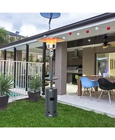 Sugift Outdoor Heater Propane Standing Lp Gas Steel with Table & Wheels