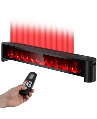 Sugift 1400W Electric Baseboard Heater with Realistic Multicolor Flame