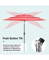 Slickblue Portable Outdoor Market Patio Umbrella Tilt Feature with Easy Adjustment