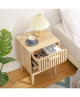 gaomon Nightstand, Small Side Table Night Stand with Drawer Open Shelf