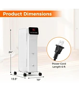 Sugift 1500W Oil Filled Radiator Heater with Remote Control 3 Modes 24H Timer