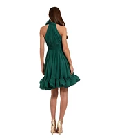 Mac Duggal Women's Sleeveless Chiffon Mini Dress With 3D Flower