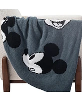 Saturday Park Disney Mickey Mouse Faces Feather Knit Fluffy 50x60 Throw Blanket