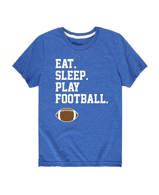 Hybrid Big Boys Eat Sleep Play Football Graphic Tee