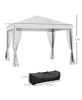 Outsunny 10' x Pop Up Canopy with 4 Removable Sidewalls,