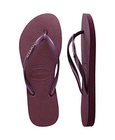 Havaianas Women's Slim Logo Metallic Slip On Sandals