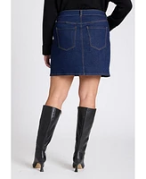 Eloquii Plus Laced Denim Mini Skirt